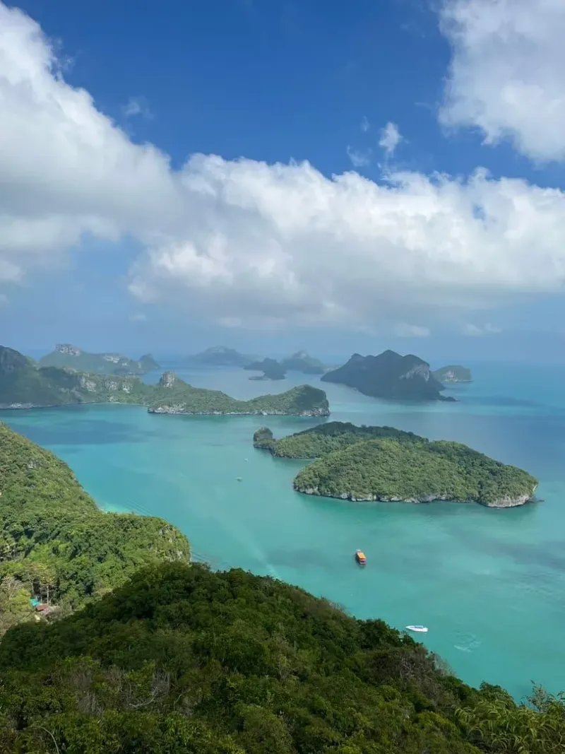 Aerial view of Ang Thong National Marine Park islands near Koh Samui