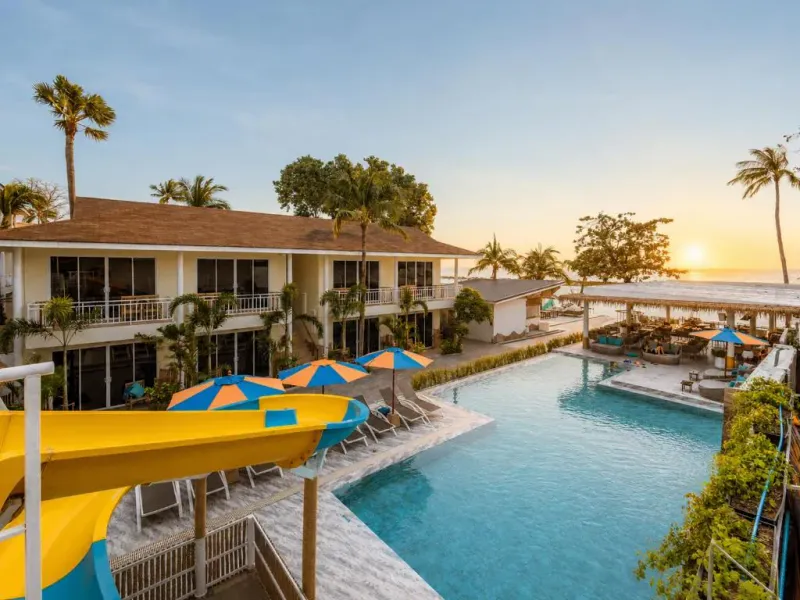 Ark Bar Beach Club and Resort's pool deck on Chaweng Beach, as pictured on a hotel booking listing