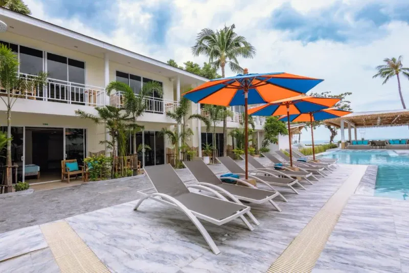 Ark Bar Beach Club and Resort's beachfront on Chaweng Beach, as pictured on a hotel booking listing