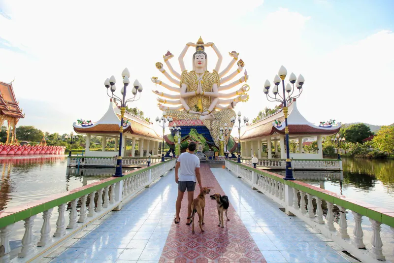 Detail der Verzierungen des Chao-Eng-Sae-Schreins, Maenam, Koh Samui