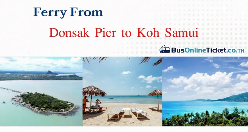 Ferry transbordeur de voitures quittant le quai de Donsak, sur le continent à Surat Thani, vers Koh Samui