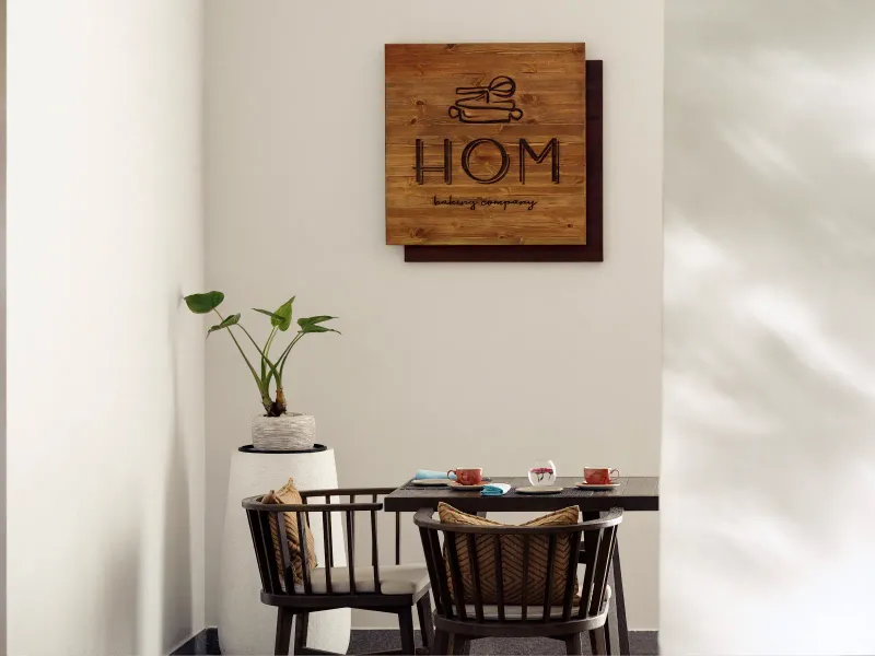 HOM Baking Company signage at a dining nook inside Kimpton Kitalay Samui, Choeng Mon Beach, Koh Samui
