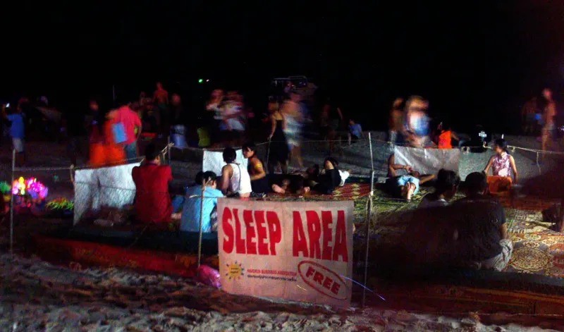 Una zona de descanso gratuita en la playa