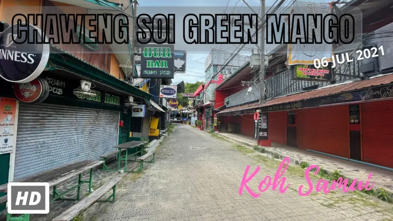 Daytime view along Soi Green Mango, Chaweng, before the bars open
