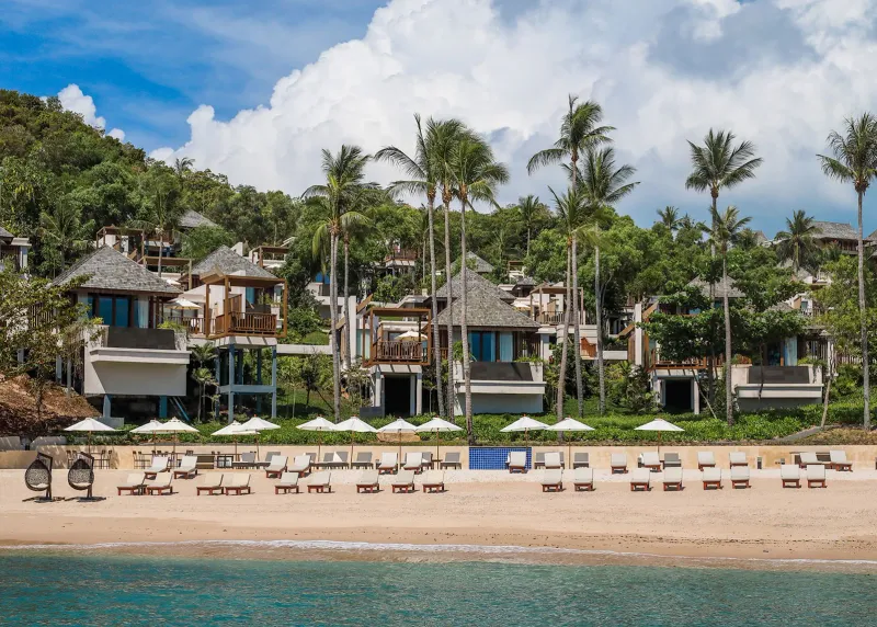 Grounds and pool area of The Ritz-Carlton, Koh Samui resort near Choeng Mon