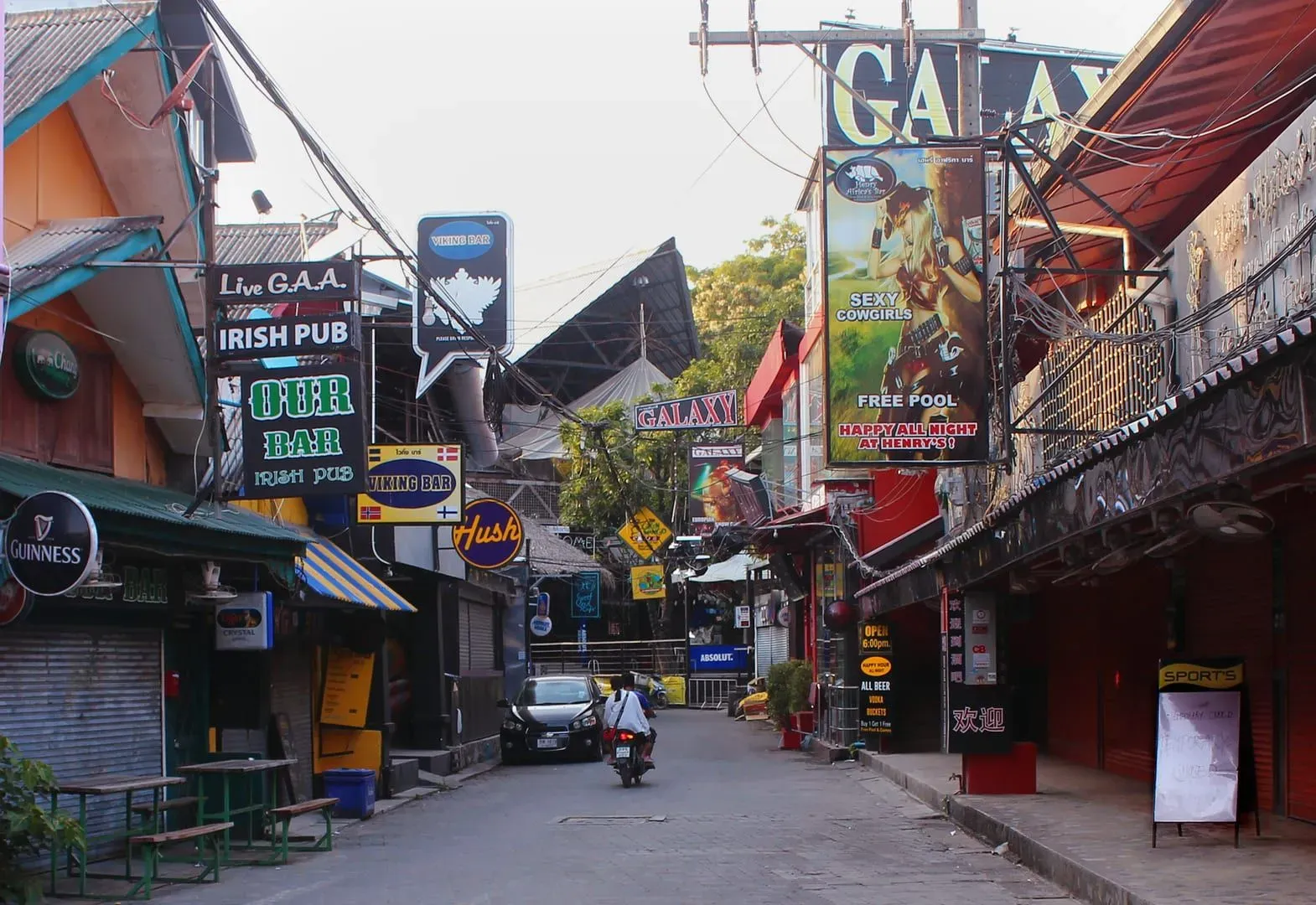 Soi Green Mango nightlife strip in Chaweng Beach on Koh Samui lined with bars and clubs