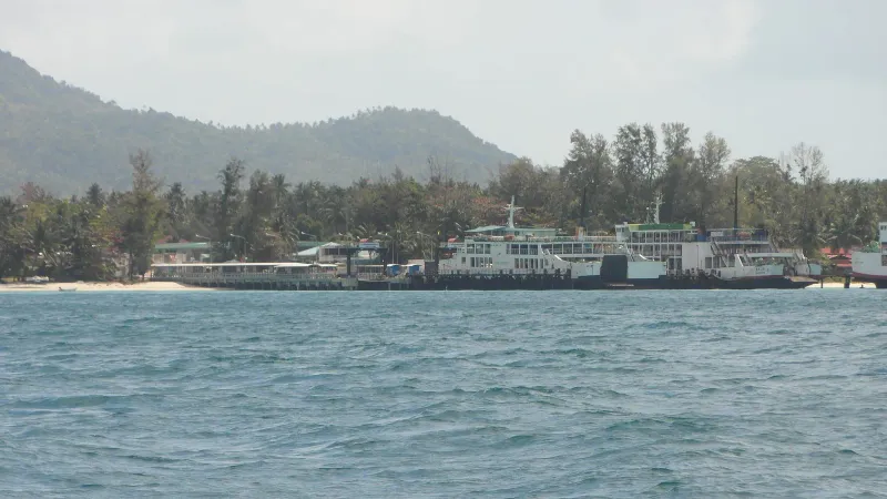 Koh Samui's southwest coastline and headlands seen from the Gulf of Thailand