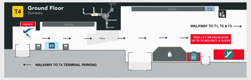 Extérieur du Terminal 4 de l'aéroport de Melbourne Tullamarine, point de départ des vols de Scoot et Jetstar vers l'Asie