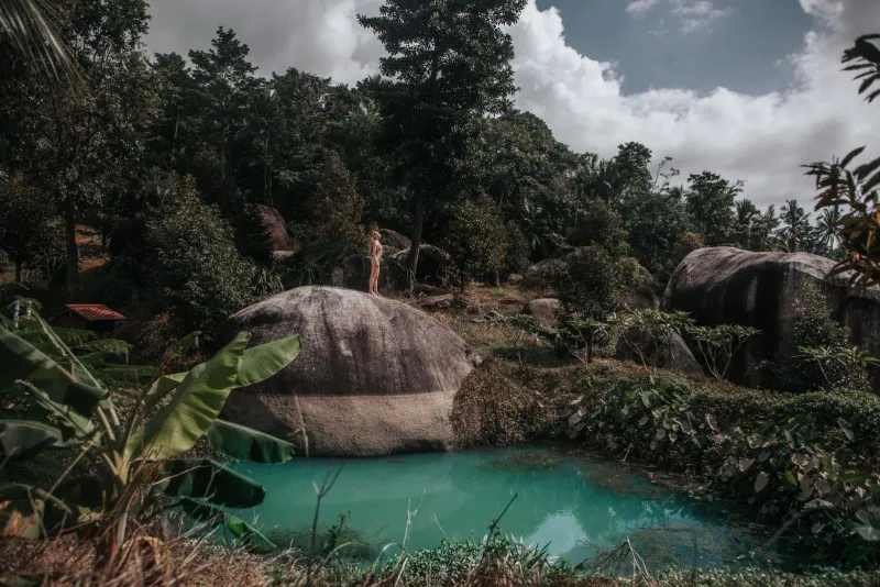 Tropical lagoon scenery near Koh Samui's inland roads and viewpoints