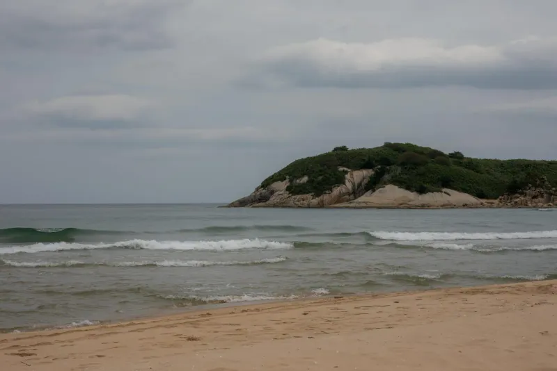 Palm-fringed shoreline on Lamai Beach near the strip's long-running bars, Koh Samui