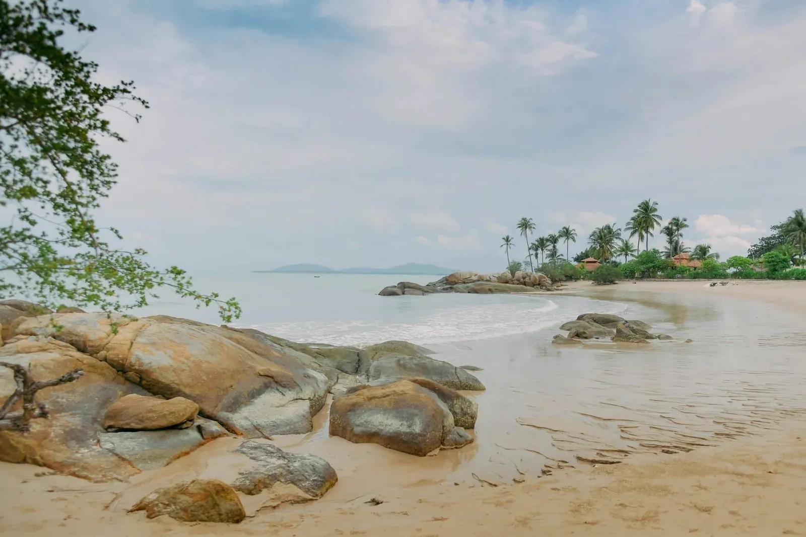 Palm-fringed shoreline near Lamai, Koh Samui, close to where Sunrise Studio operates
