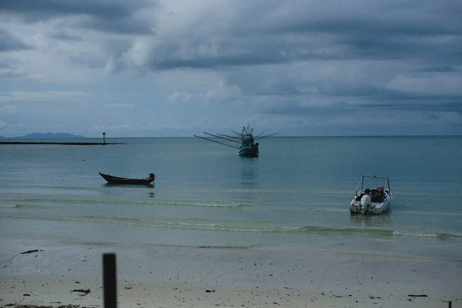 Fishing boats moored off Nathon on Koh Samui's west coast, KBA's May-to-November base