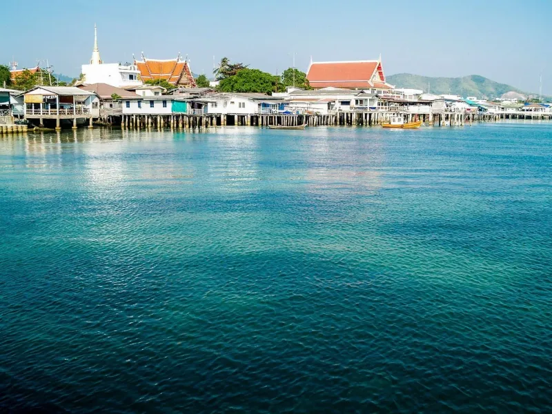 Traditional coastal town architecture similar to Nathon's Sino-Thai shophouse district