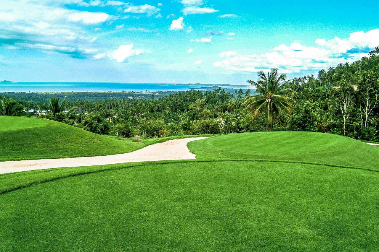 Santiburi Samui Country Club's hillside layout, as featured on a Koh Samui golf guide
