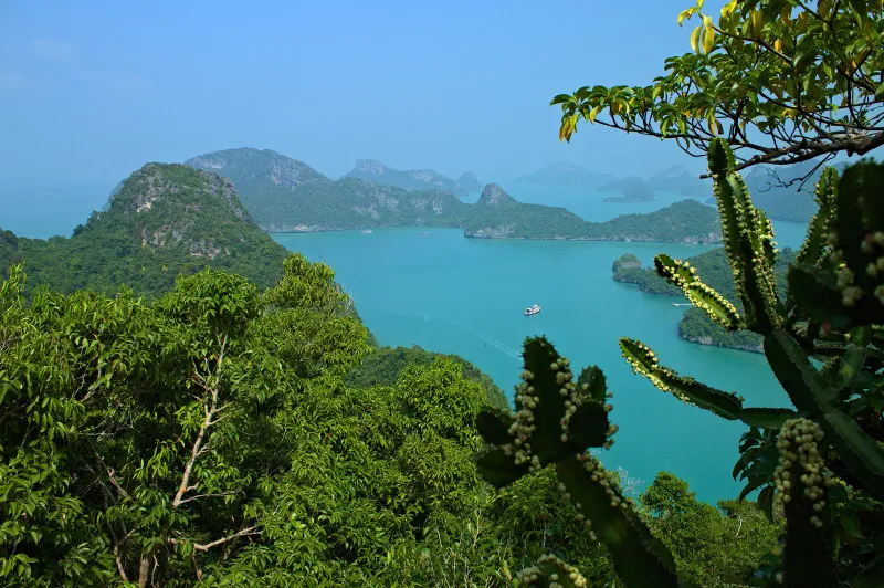 Las islas Ang Thong desde un mirador del parque marino