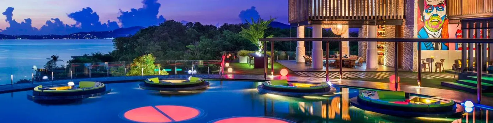 WOOBAR, W Koh Samui — Maenam's Sunset DJ Bar with Fire Shows