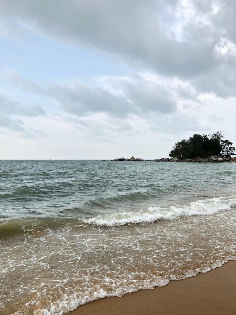 Peaceful sea and shore at Lamai Beach Koh Samui