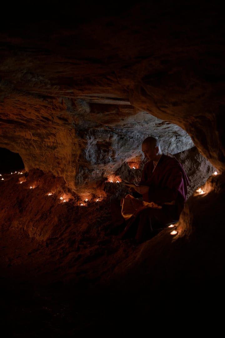 Quiet corner for reflection near the monk cave