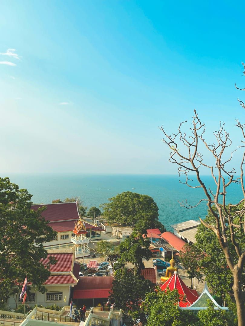 Golden Khao Hua Jook Pagoda Koh Samui hilltop view