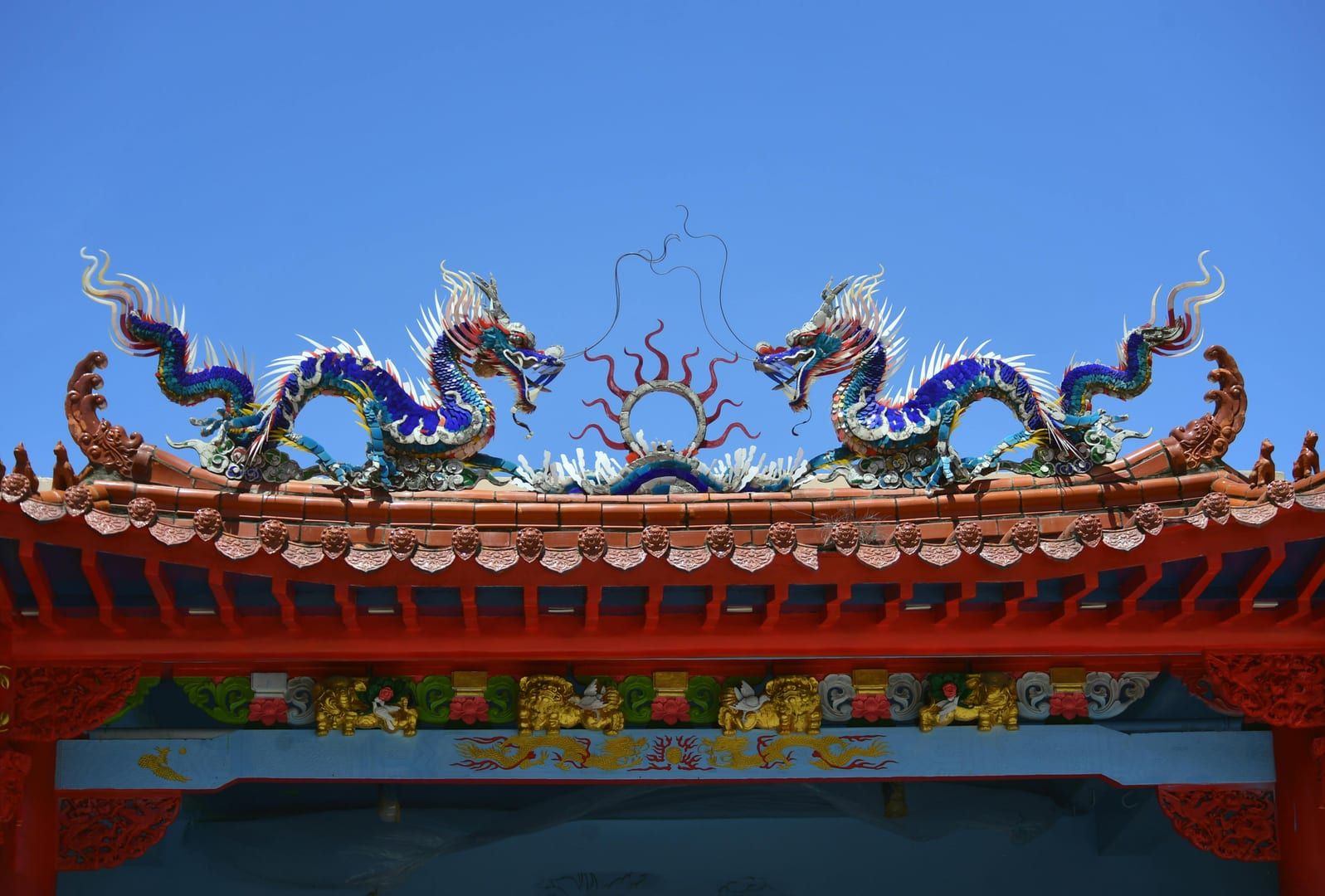 Offering candles and incense at the Hainan temple