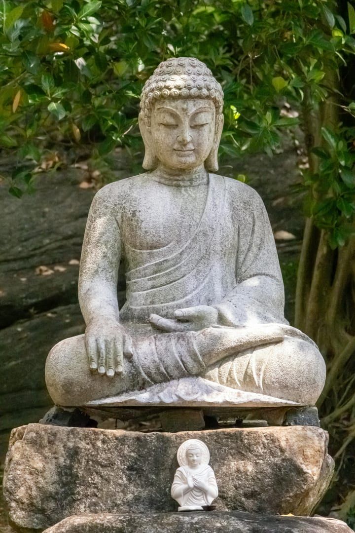 Statues of angels and musicians at Secret Buddha Garden Samui