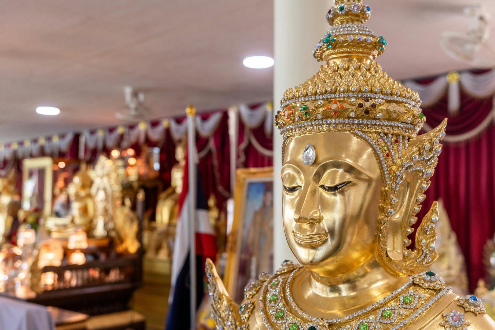 Boat-shaped temple building at Wat Laem Sor Samui