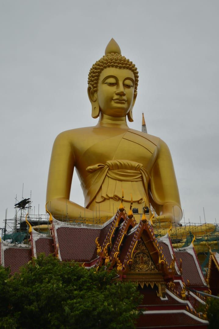 Naga dragon staircase at Wat Phu Khao Thong Koh Samui