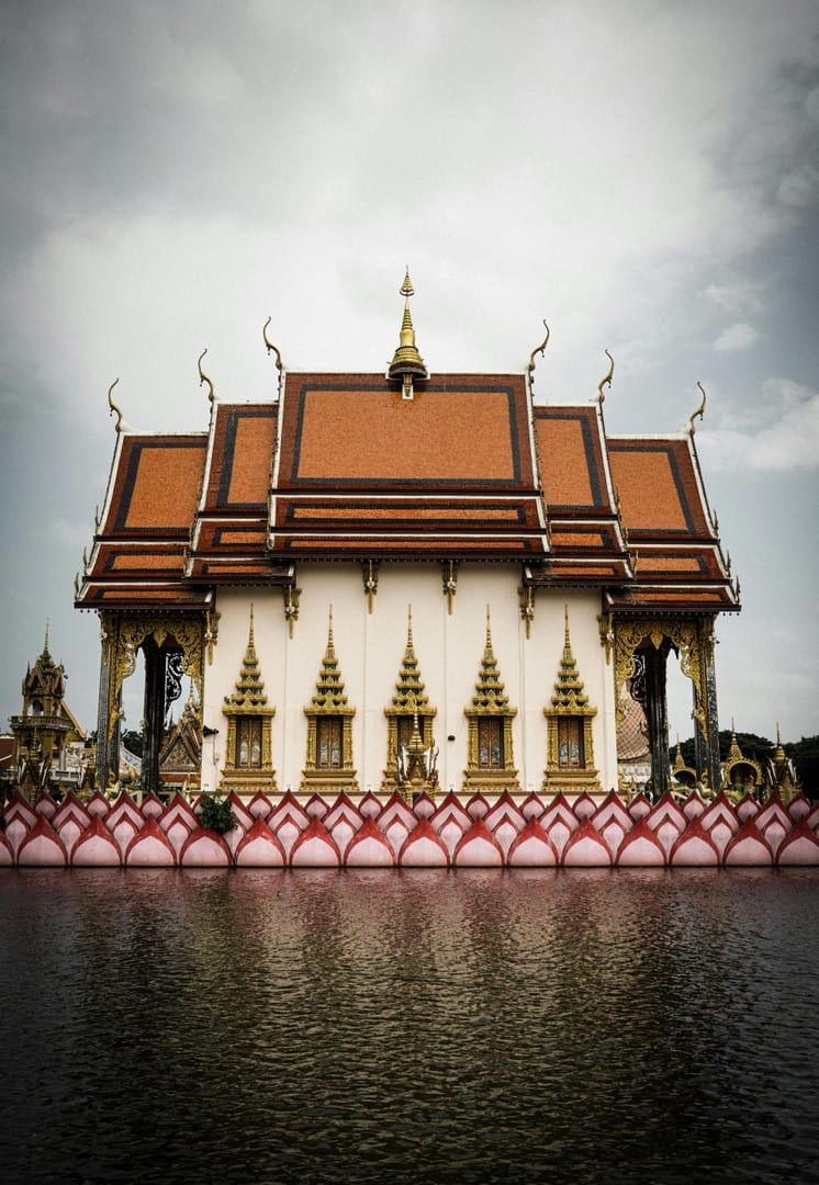 Majestic Buddhist temple architecture on Koh Samui island at Wat Plai Laem