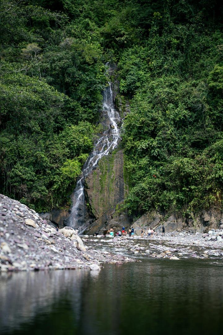 Steep and rocky trail at Tartain Waterfall Koh Samui